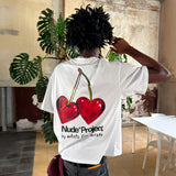Camiseta Nude Project Metal Cherry en blanco