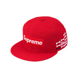 Gorro Supreme x New Era Bones Box Logo en rojo