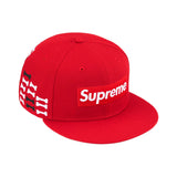 Gorro Supreme x New Era Bones Box Logo en rojo