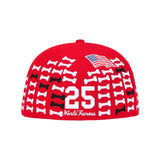 Gorro Supreme x New Era Bones Box Logo en rojo