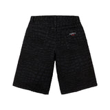 Short Supreme Denim Frayed Croc en negro