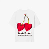 Camiseta Nude Project Metal Cherry en blanco
