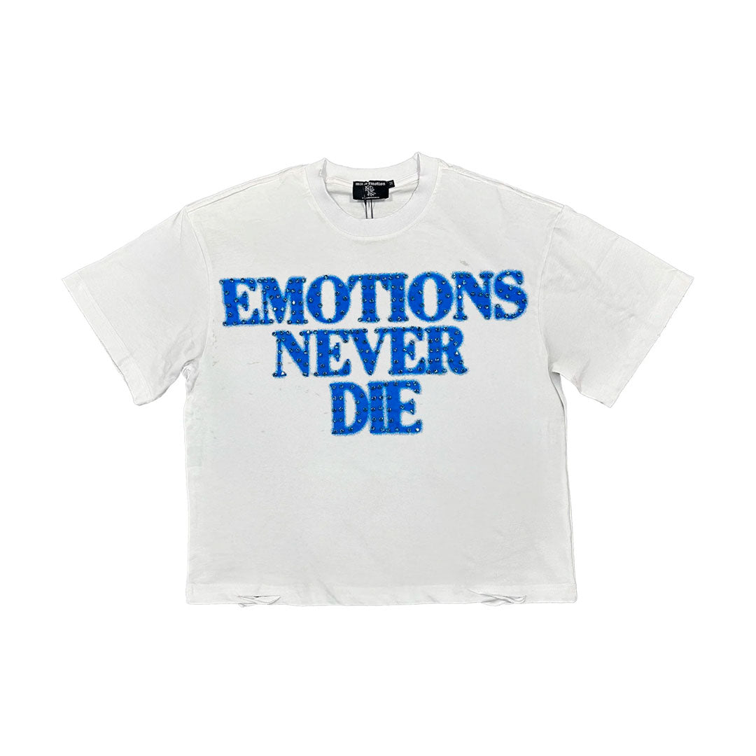 Camiseta Mixed Emotion End Rhinestone Blue