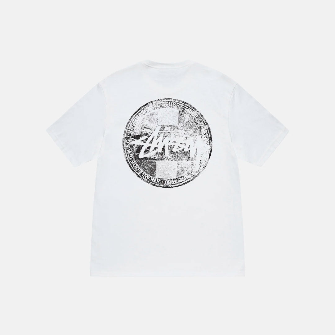 Camiseta Stussy Dot Stamp en blanco