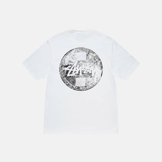 Camiseta Stussy Dot Stamp en blanco