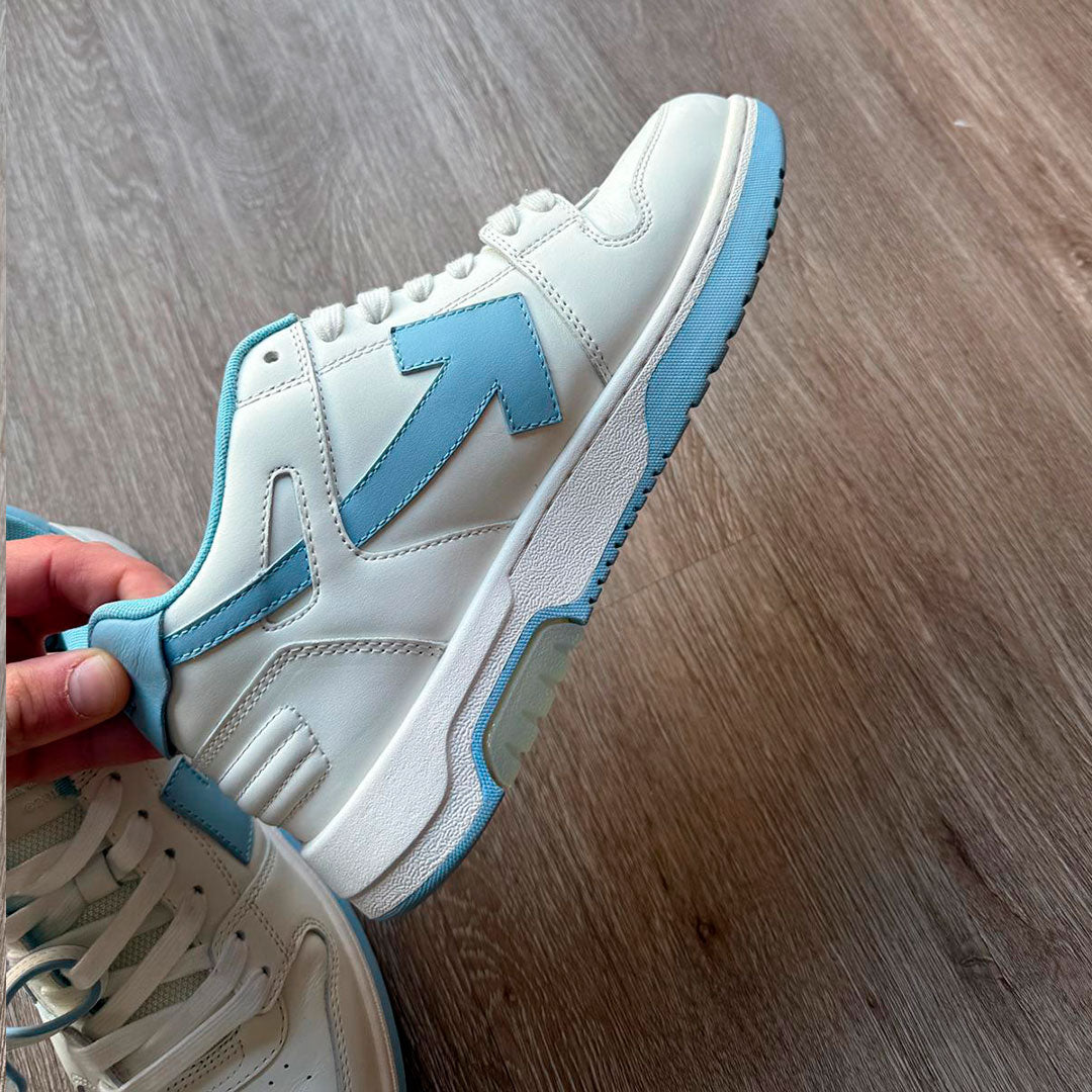 OFF-WHITE Out Of Office OOO Low Tops White Light Blue (USADOS)