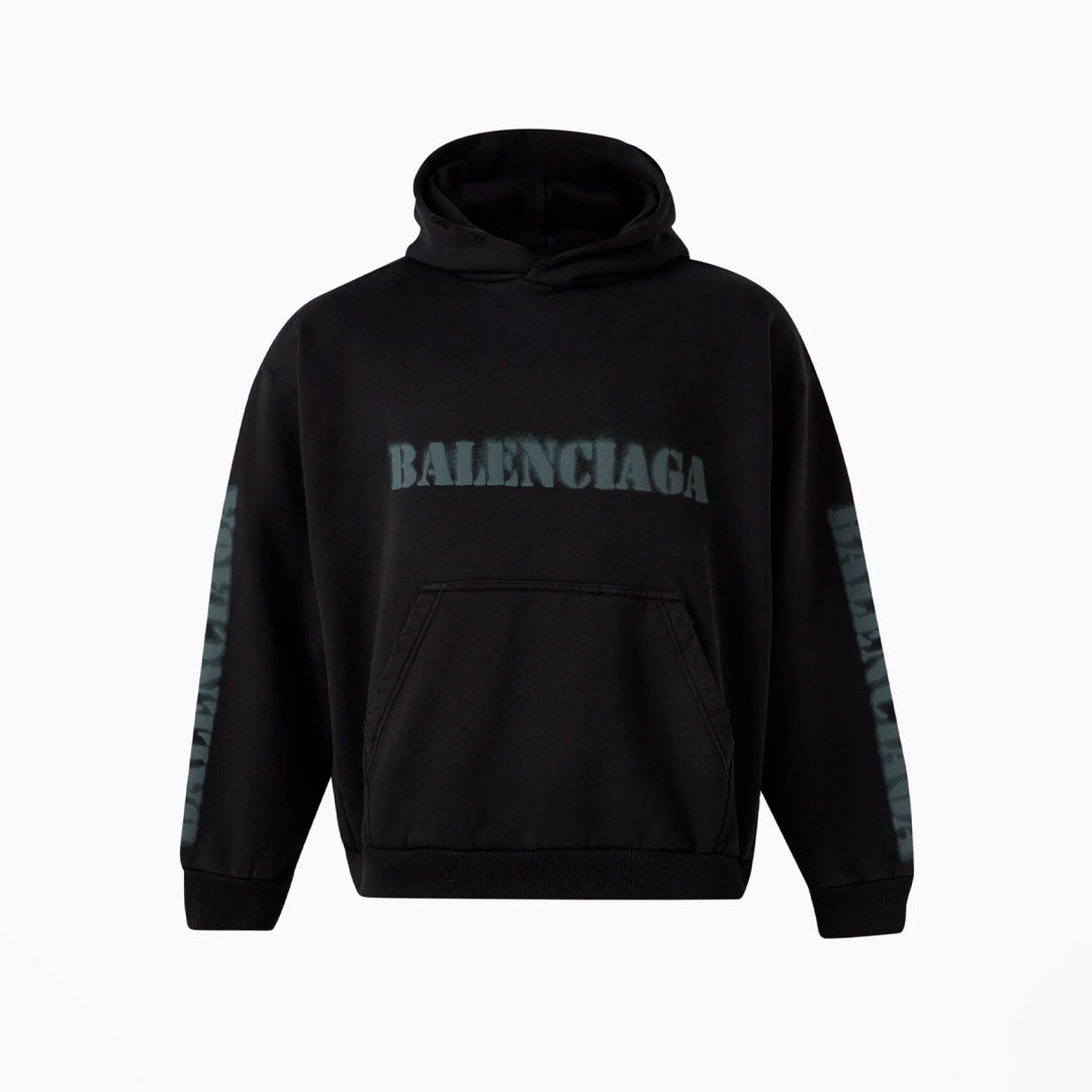 Hoodie Balenciaga Faded Stencil Logo