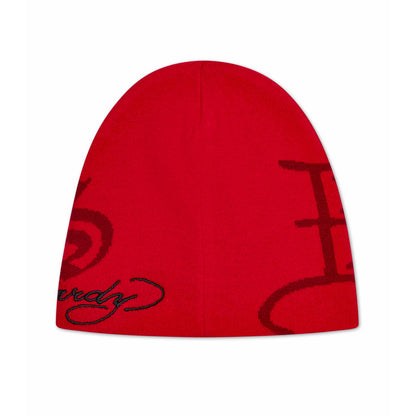 Gorro de lana Trapstar x Ed Hardy en rojo