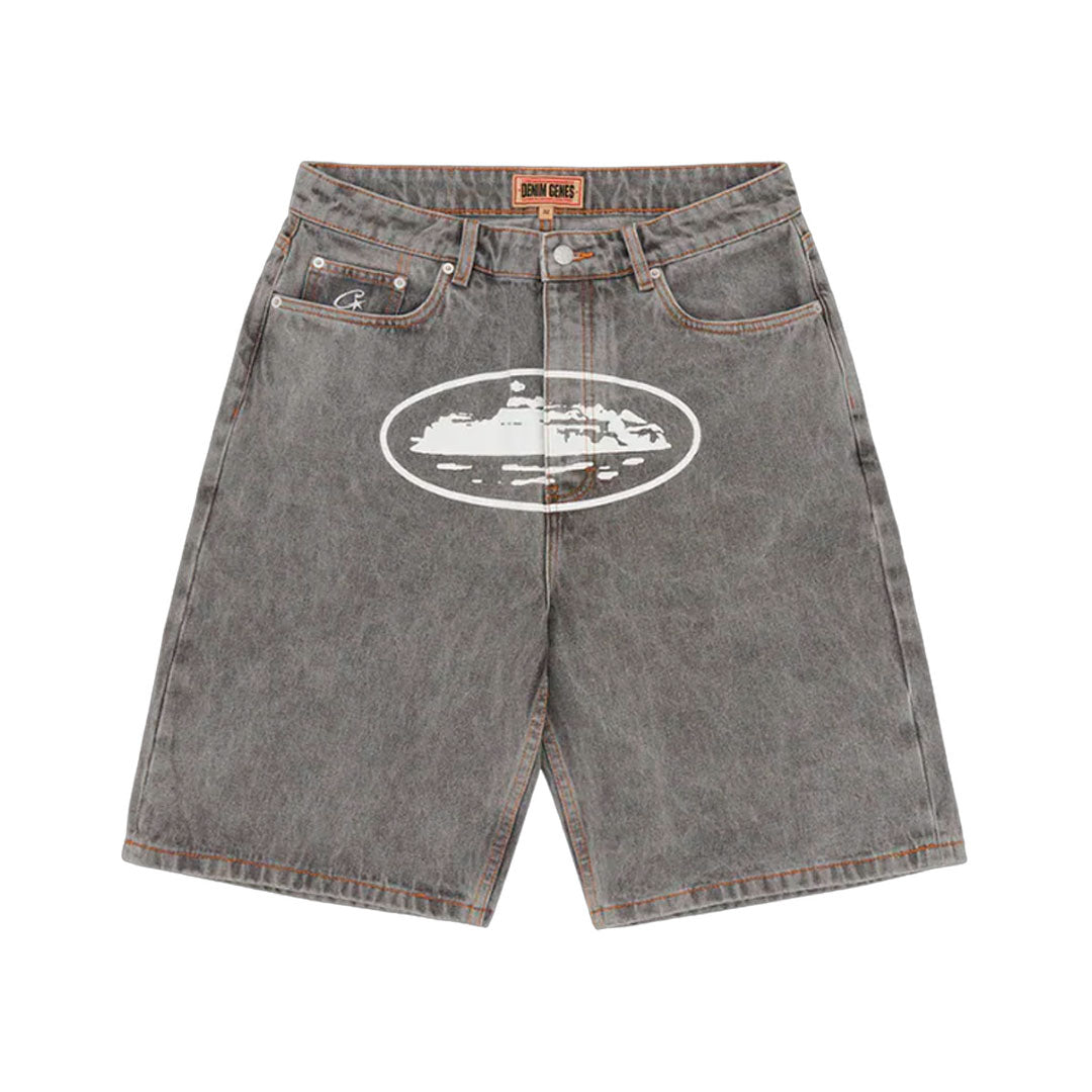 Short Corteiz Alcatraz Denim en gris