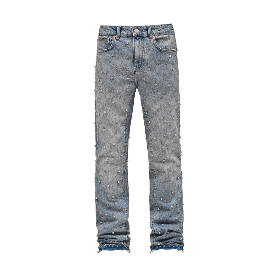Pantalón Reputation Rhinestone Flare Light Stone