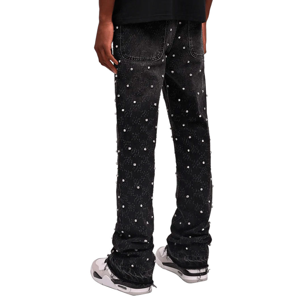 Pantalón Reputation Rhinestone Flare Black