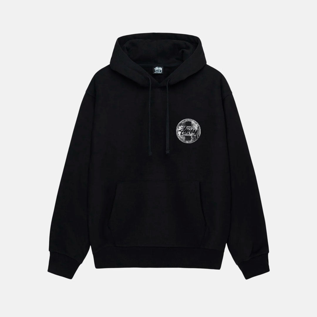 Hoodie Stussy Dot Stamp en negro