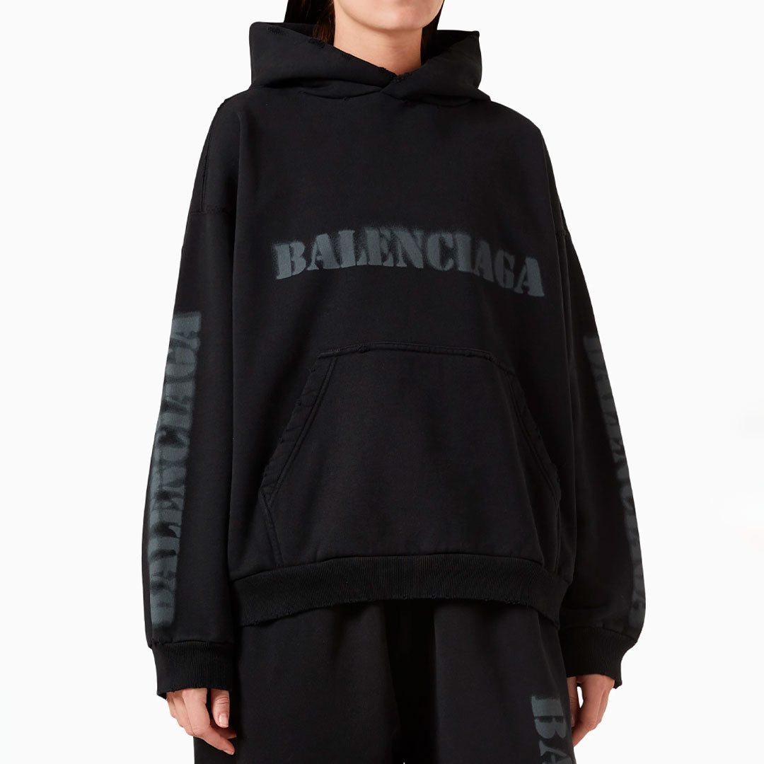 Hoodie Balenciaga Faded Stencil Logo