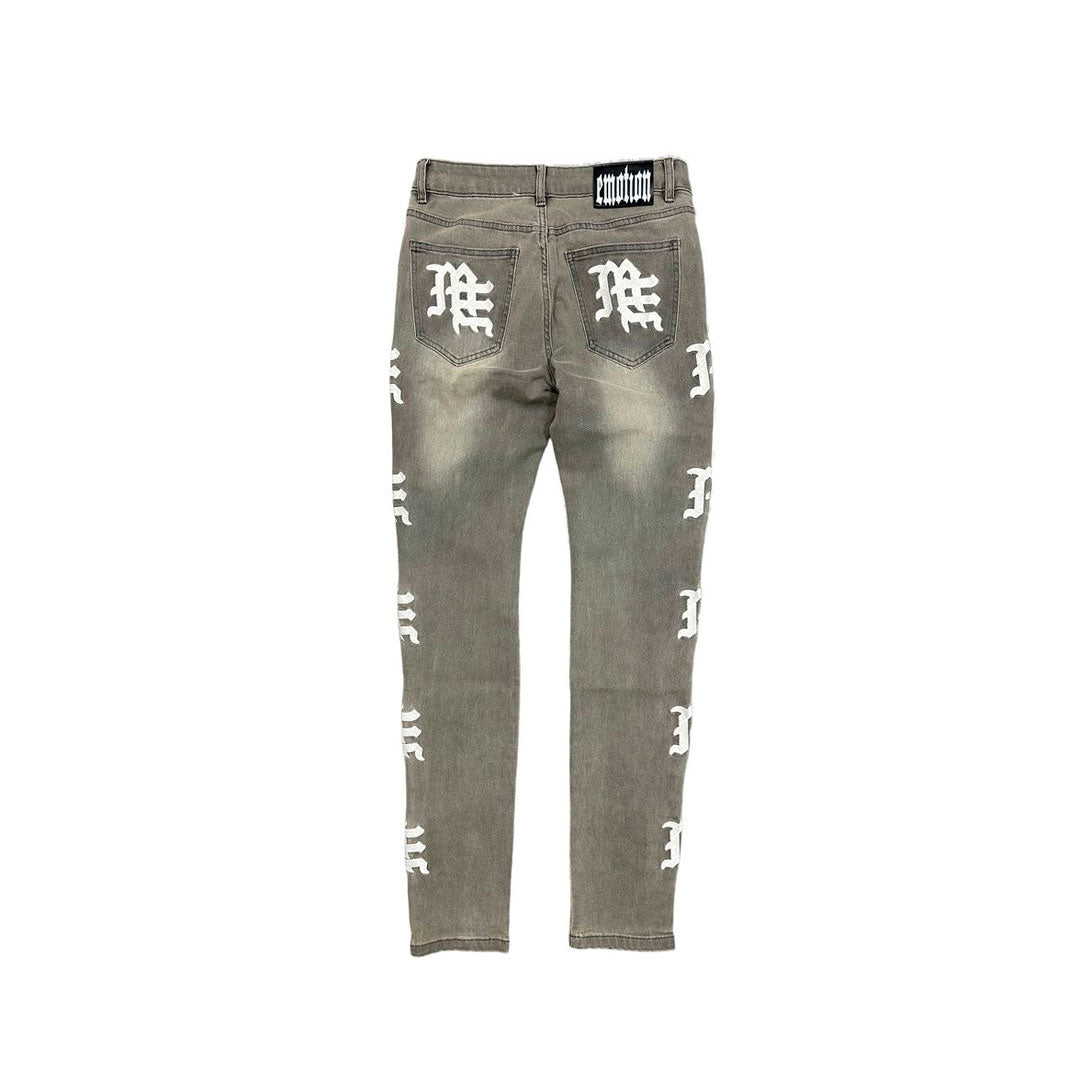 Pantalón Mixed Emotion Monogram Ash Grey Denim