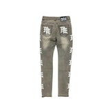 Pantalón Mixed Emotion Monogram Ash Grey Denim