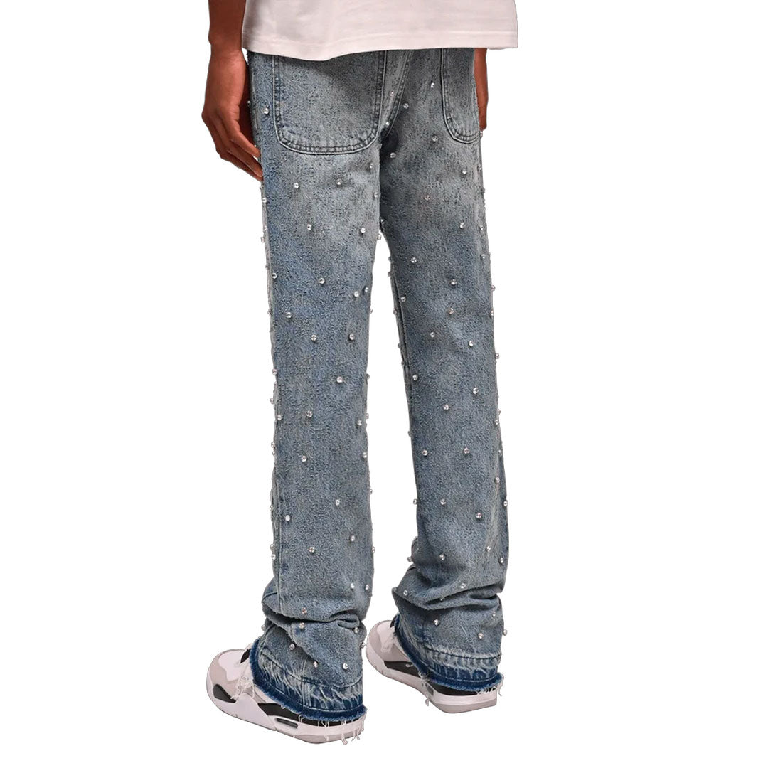 Pantalón Reputation Rhinestone Flare Light Stone