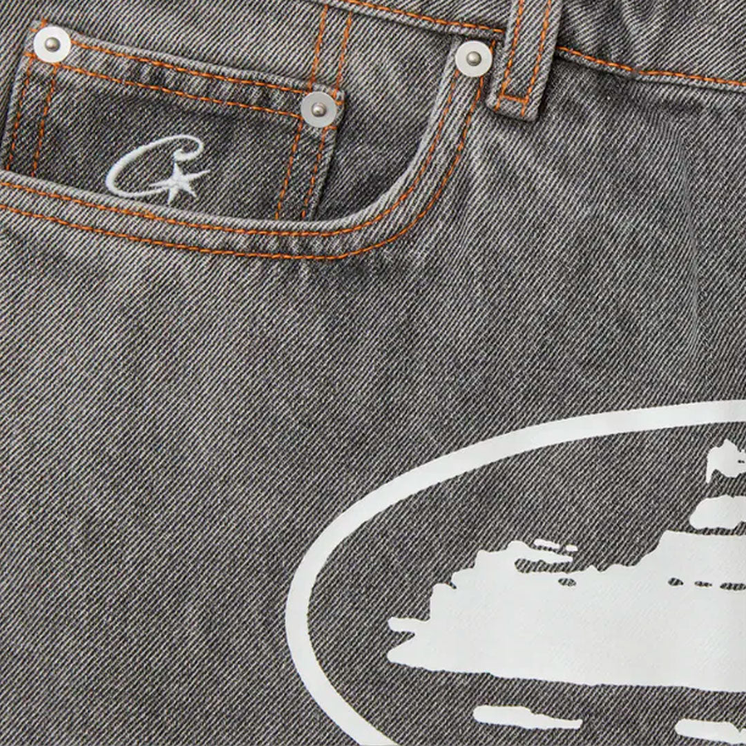 Short Corteiz Alcatraz Denim en gris