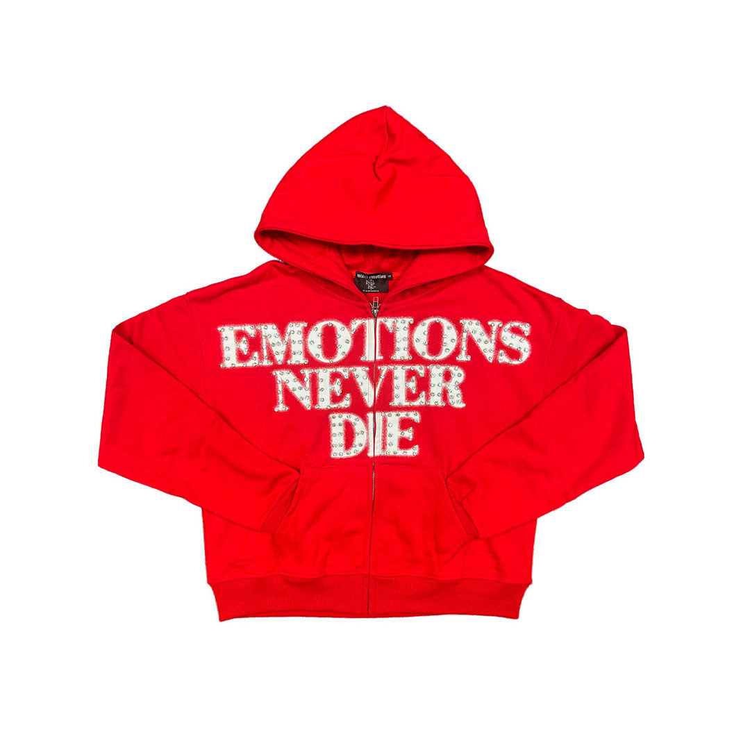 Campera Mixed Emotion End Rhinestone Red