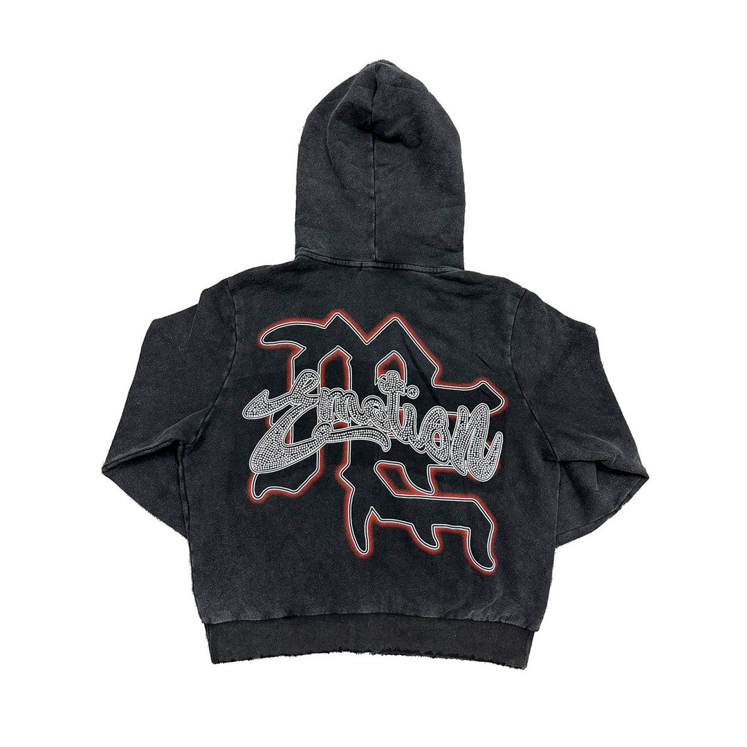 Campera Mixed Emotion Rhinestone Acid Black