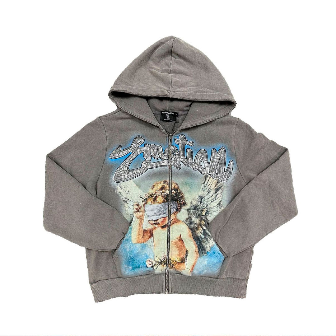 Campera Mixed Emotion Rhinestone Grey
