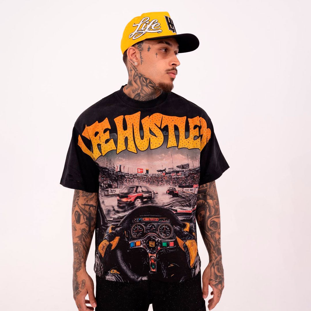 Camiseta Life Hustlers Racing Black