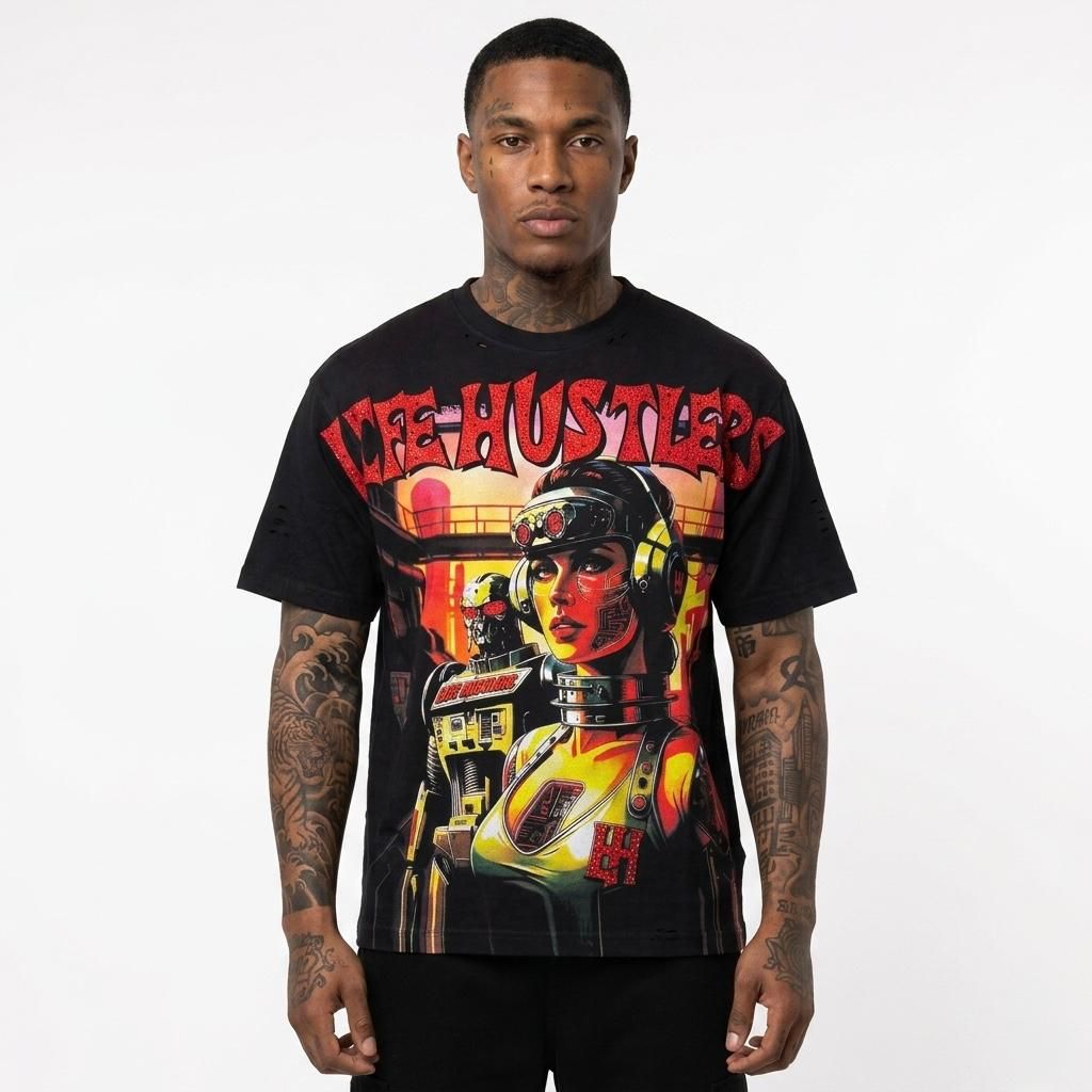 Camiseta Life Hustlers Apocalypse Black