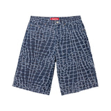 Short Supreme Denim Frayed Croc en azul