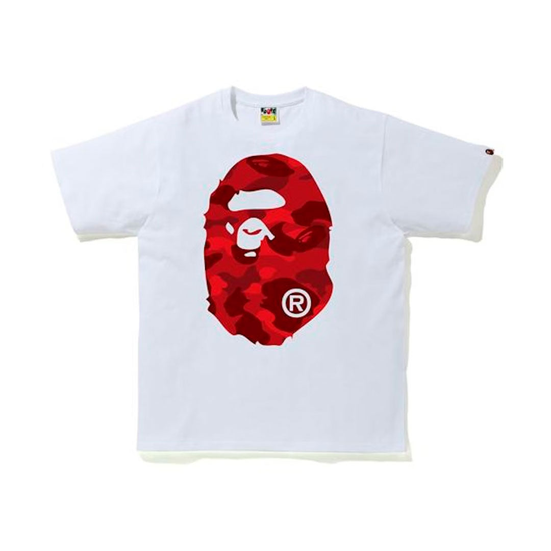 Camiseta BAPE Camo Big Ape Head White/Red