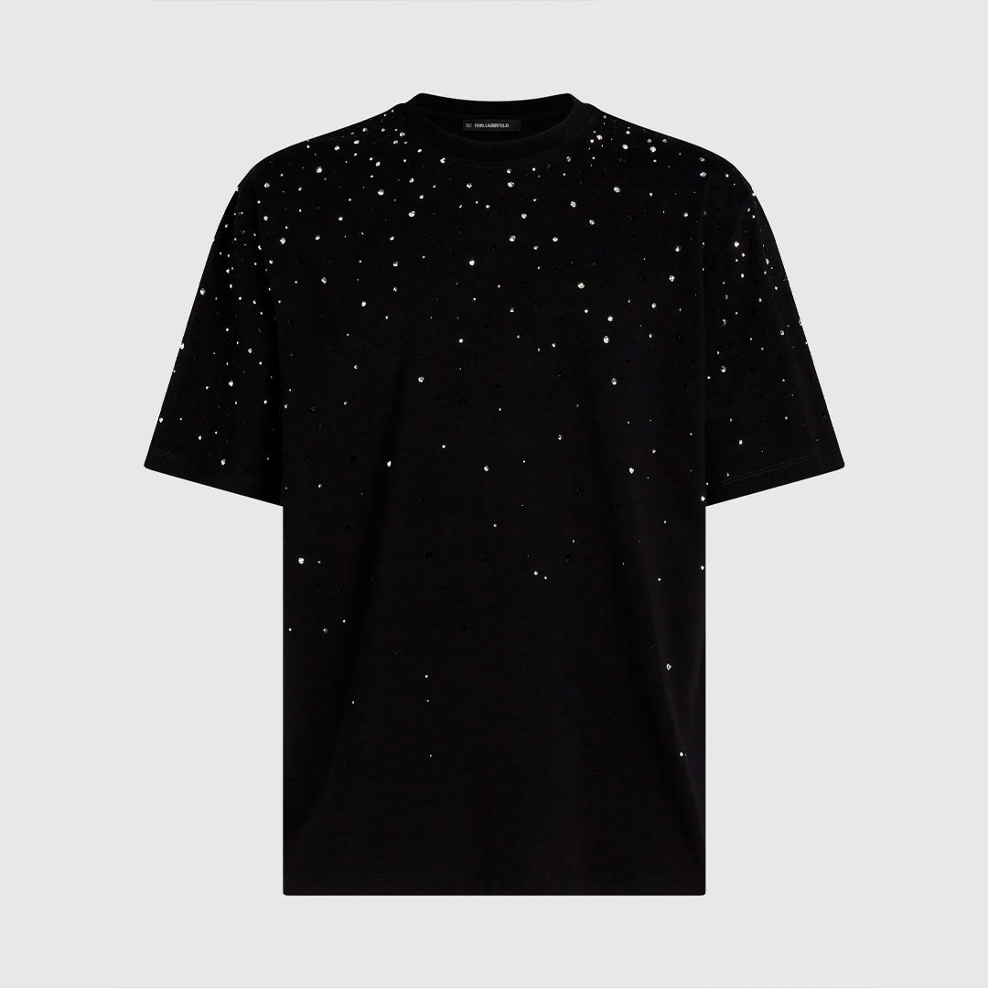 Camiseta Karl Lagerfeld Rhinestone degrade