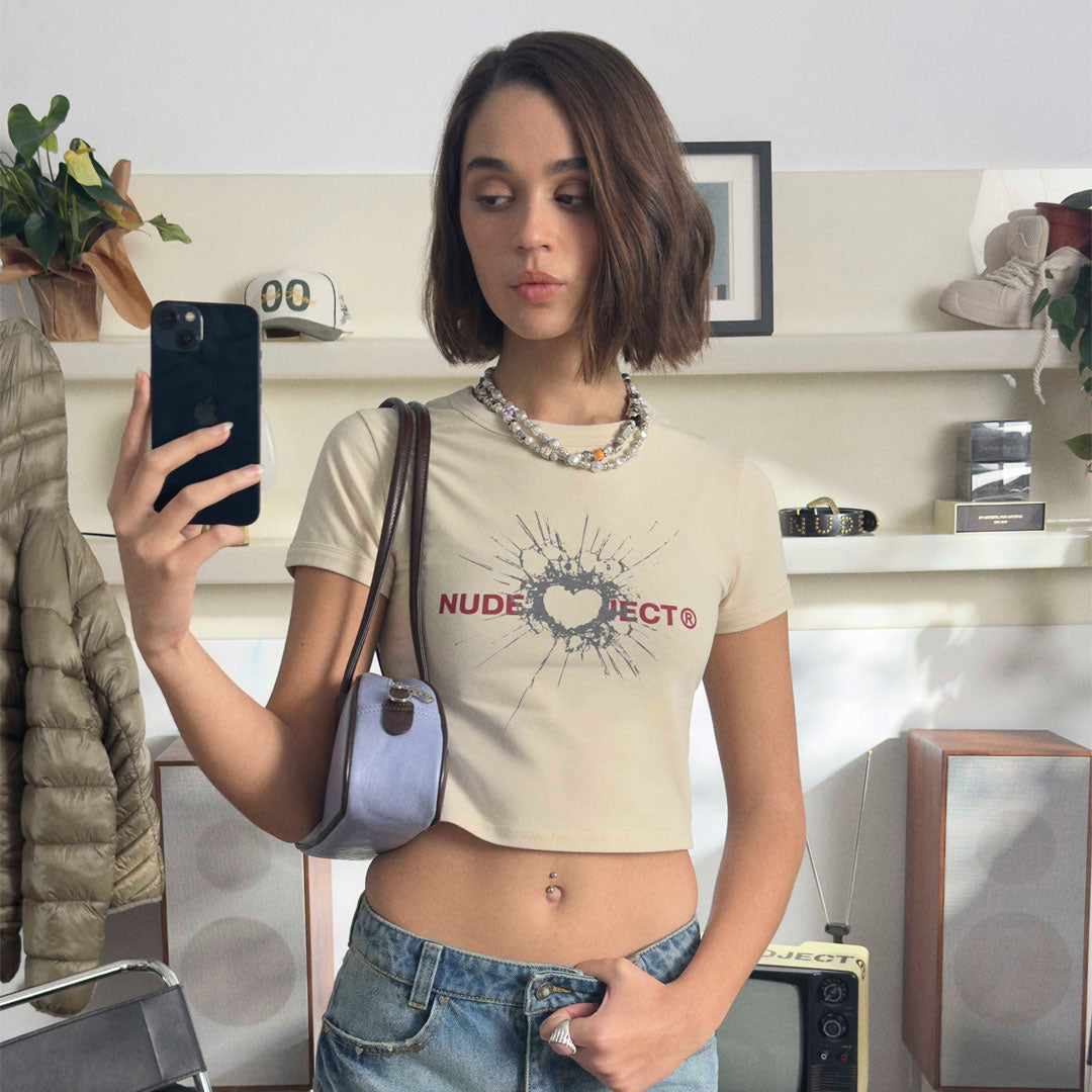 Camiseta Nude Project Coeur Top en beige