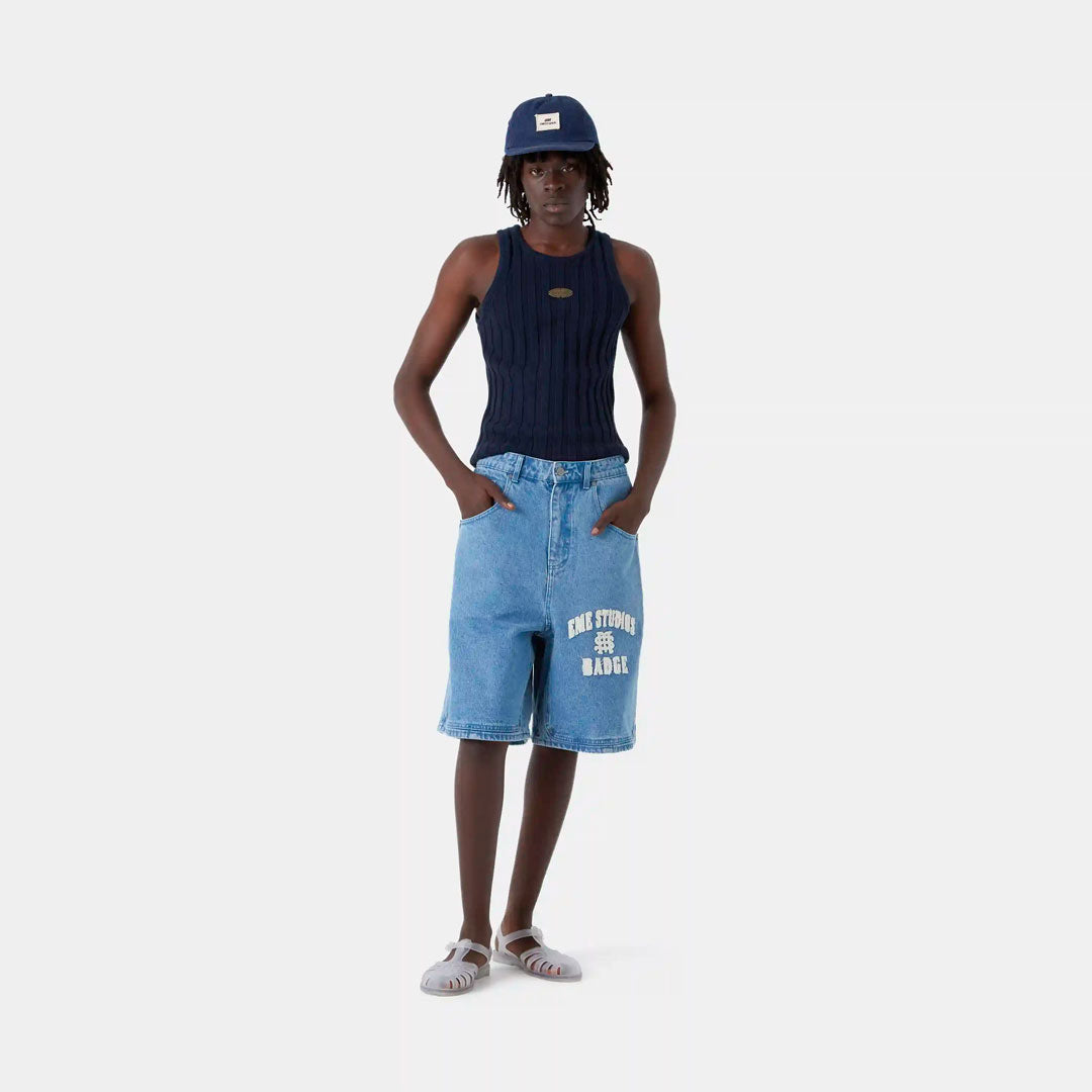 Short Eme Studios Badge Blue Denim