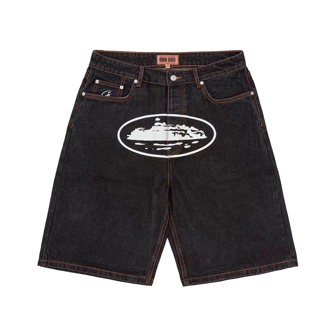Short Corteiz Alcatraz Denim en negro