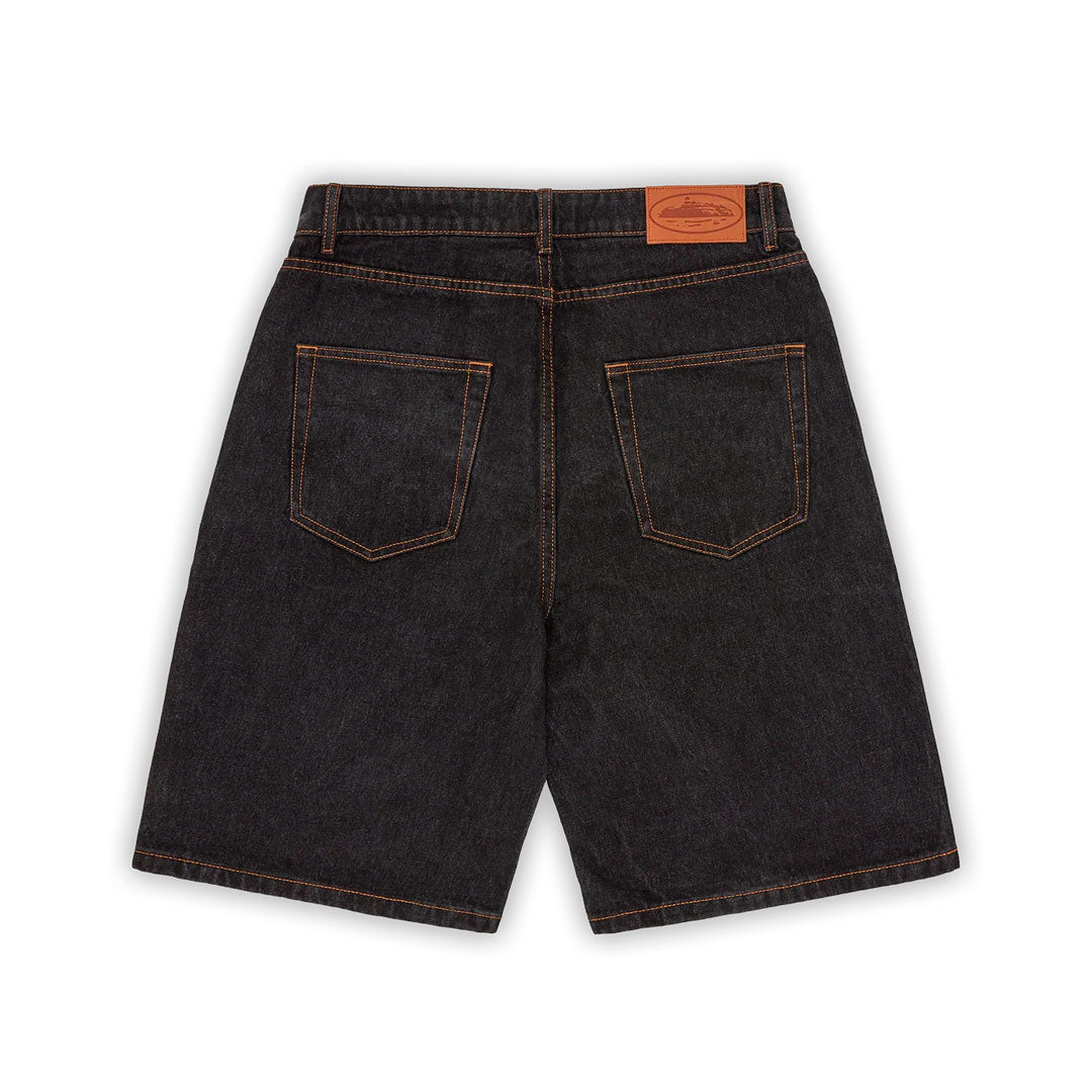 Short Corteiz Alcatraz Denim en negro