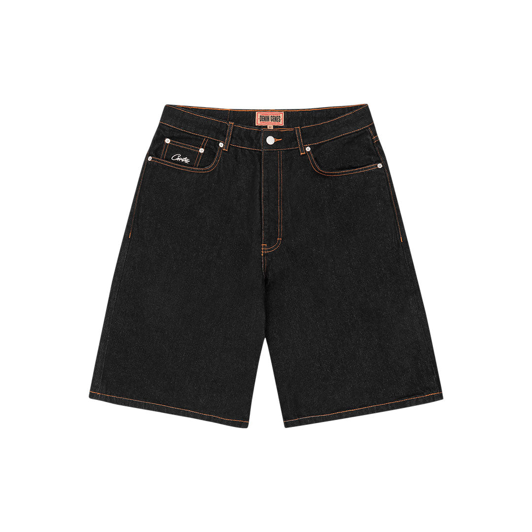 Short Corteiz Dual Stripe Denim en negro