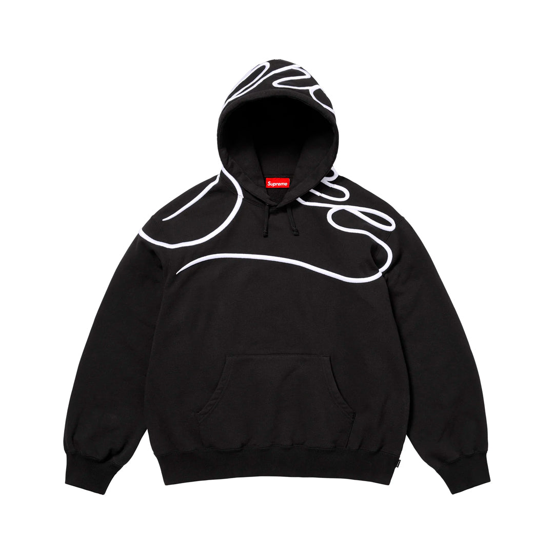 Hoodie Supreme Shoulder Script en negro