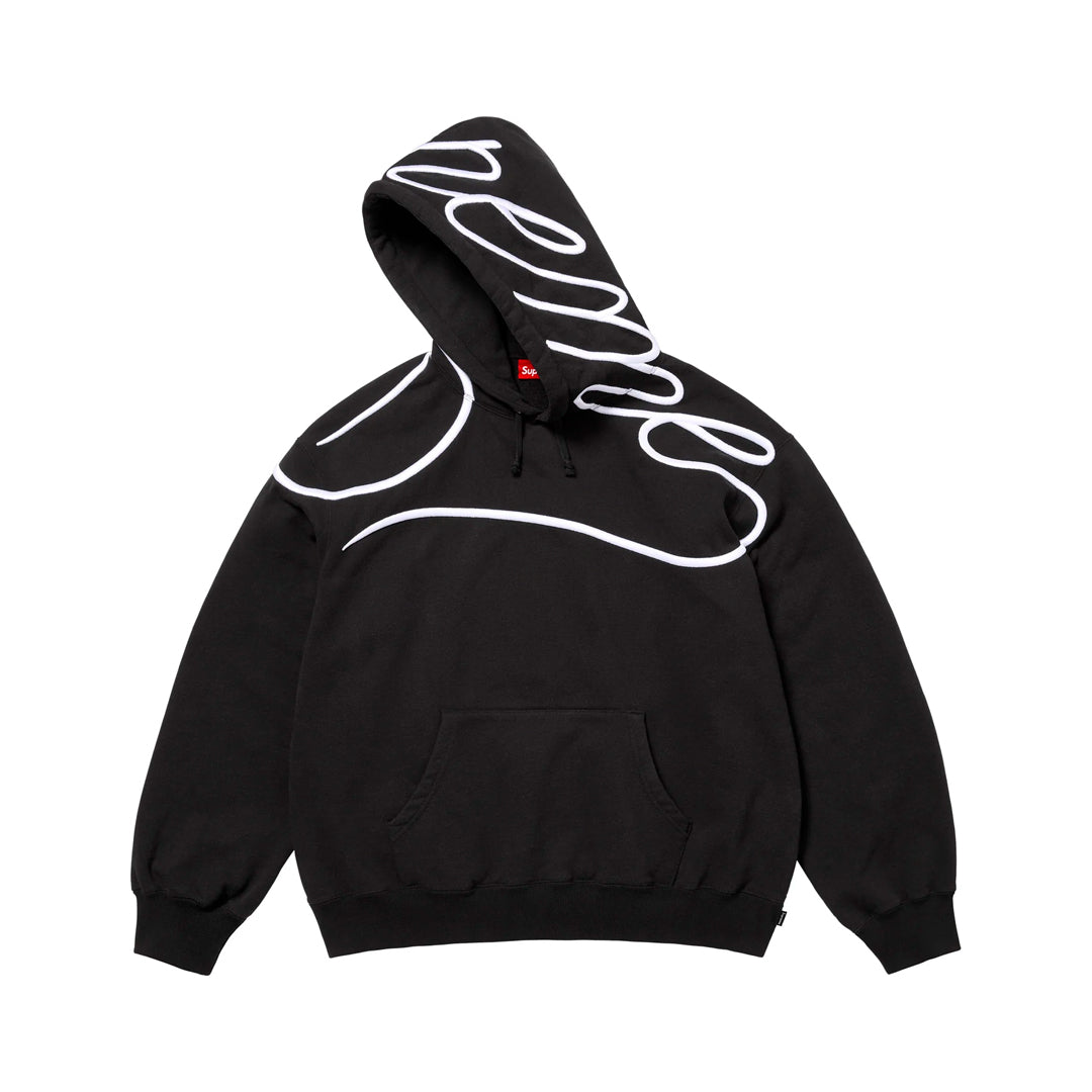 Hoodie Supreme Shoulder Script en negro