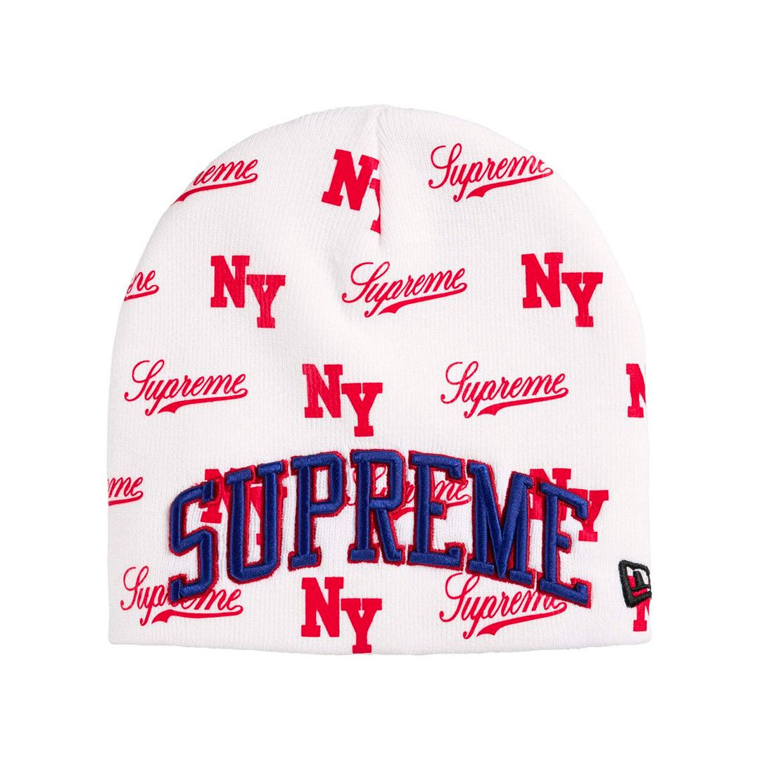 Gorro de lana Supreme x New Era Monogram White