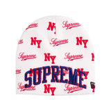 Gorro de lana Supreme x New Era Monogram White