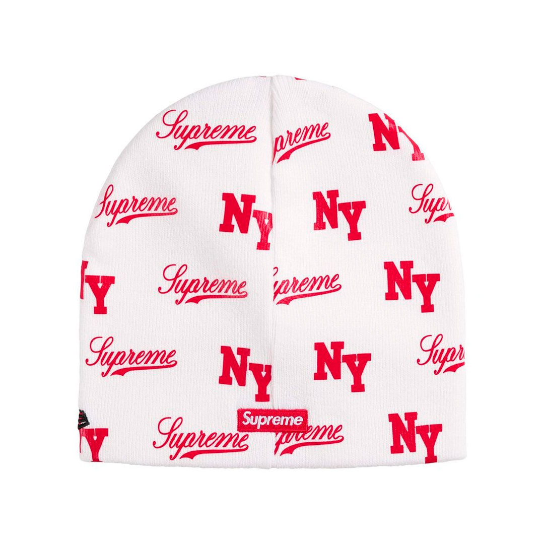 Gorro de lana Supreme x New Era Monogram White
