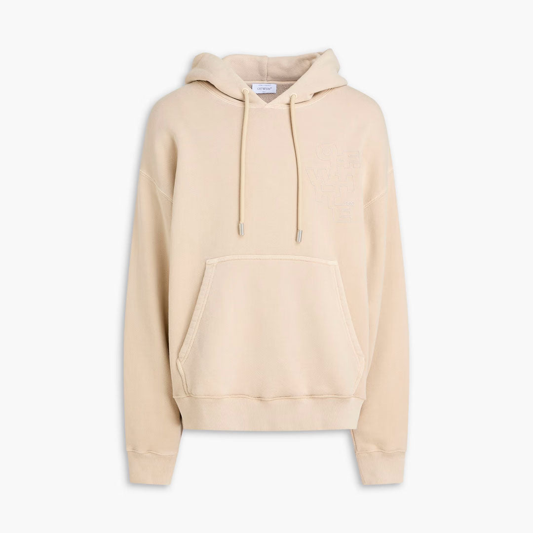 Hoodie Off-White Appliquéd French Cotton Terry
