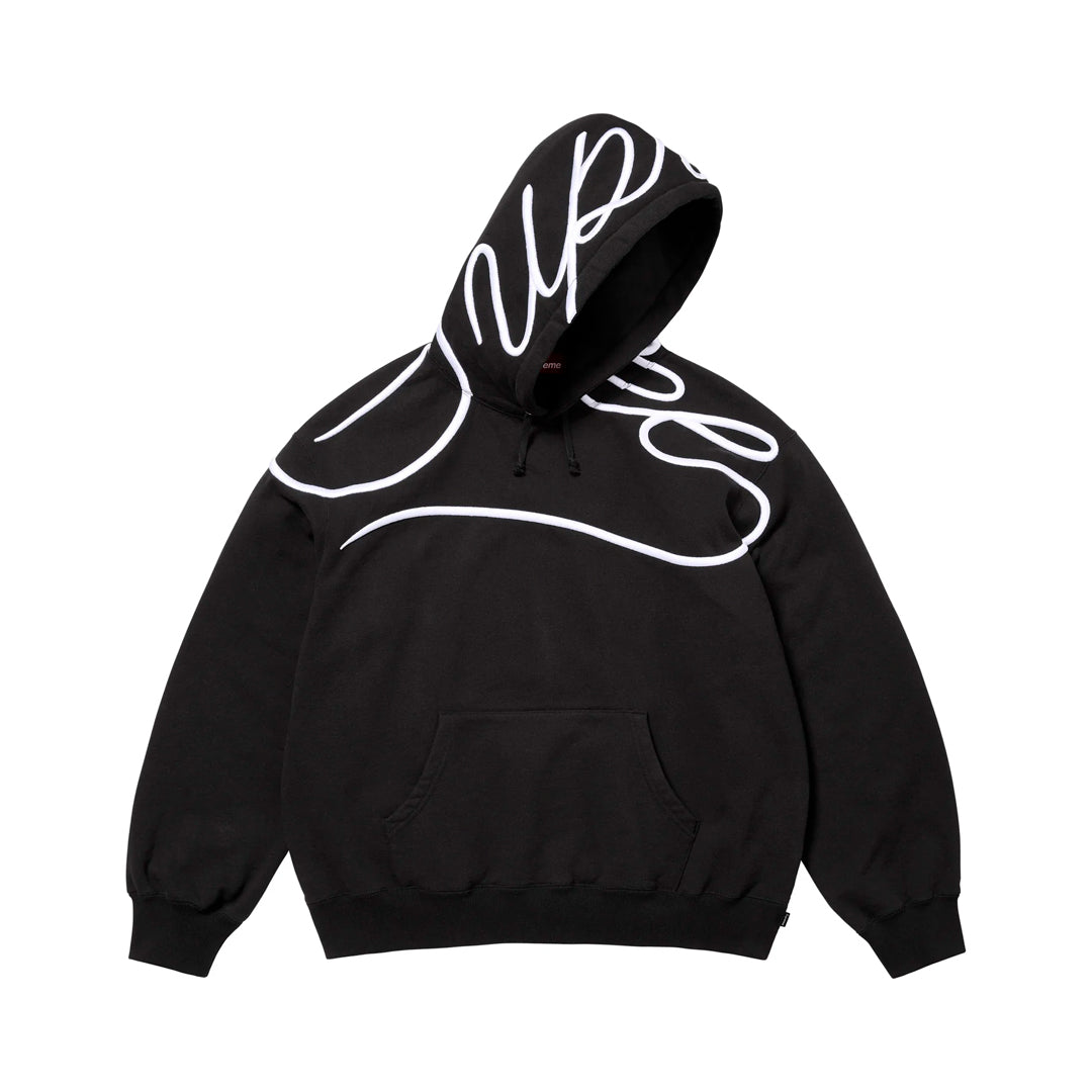 Hoodie Supreme Shoulder Script en negro