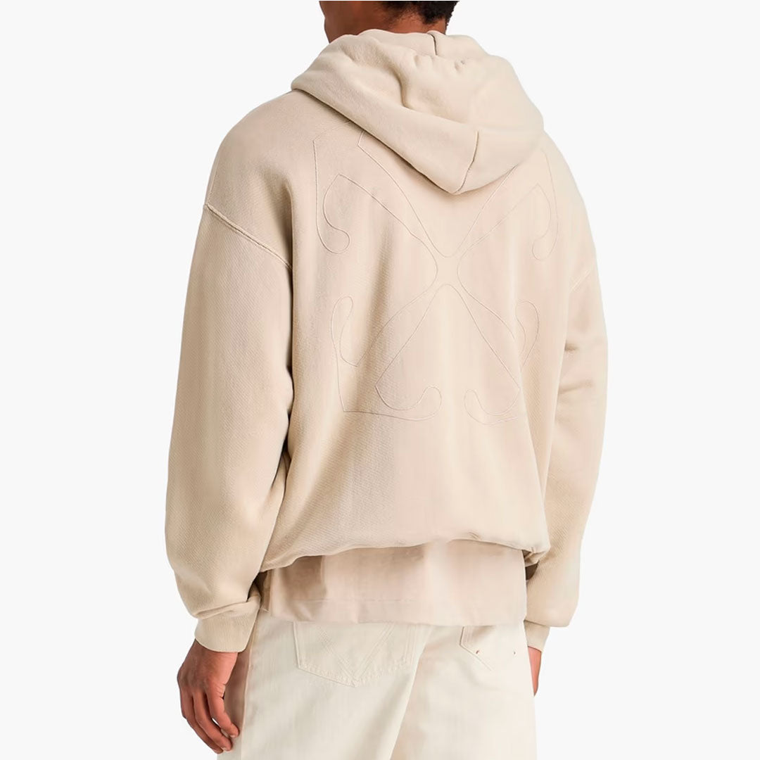 Hoodie Off-White Appliquéd French Cotton Terry