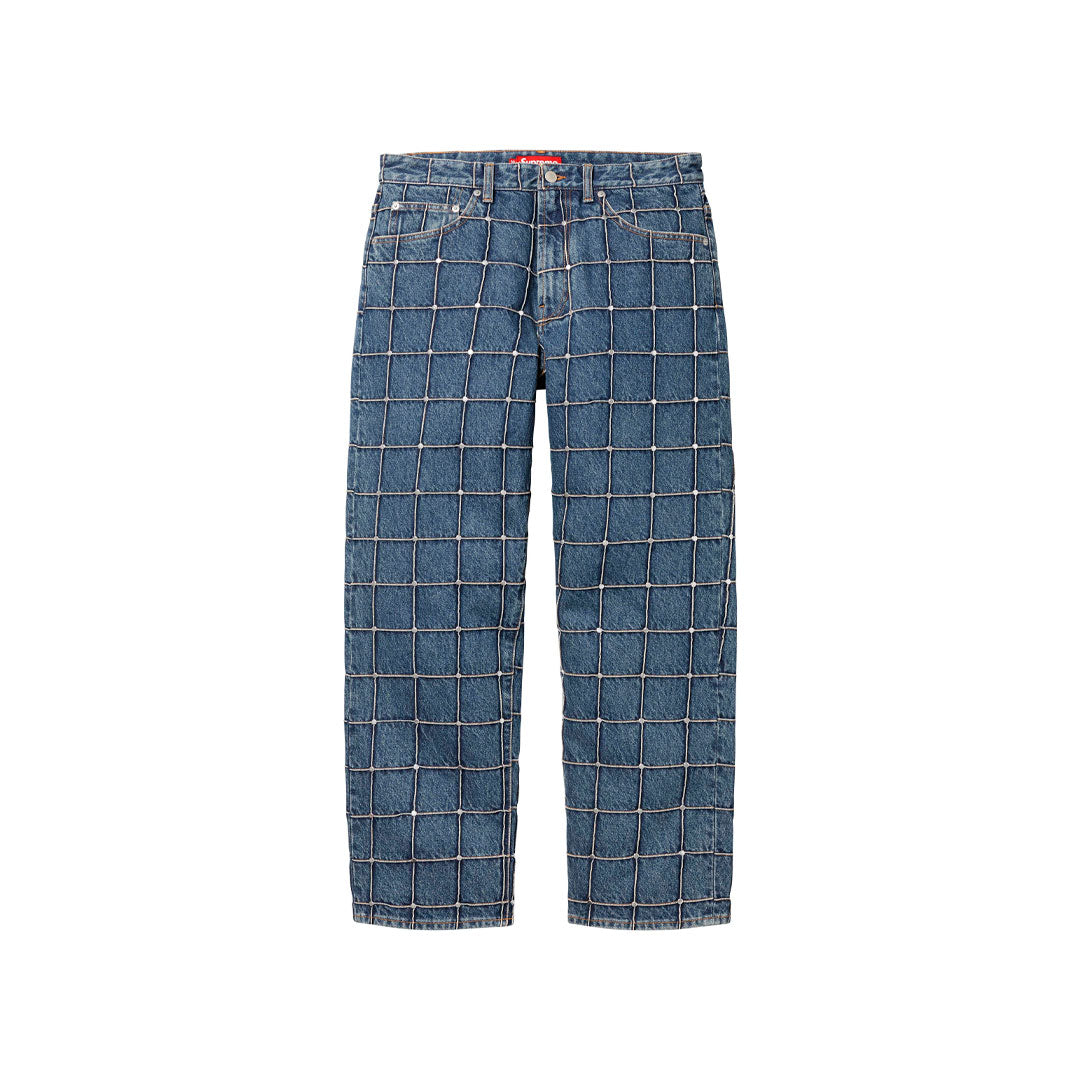 Pantalón Supreme Studded Seam Loose Fit en azul