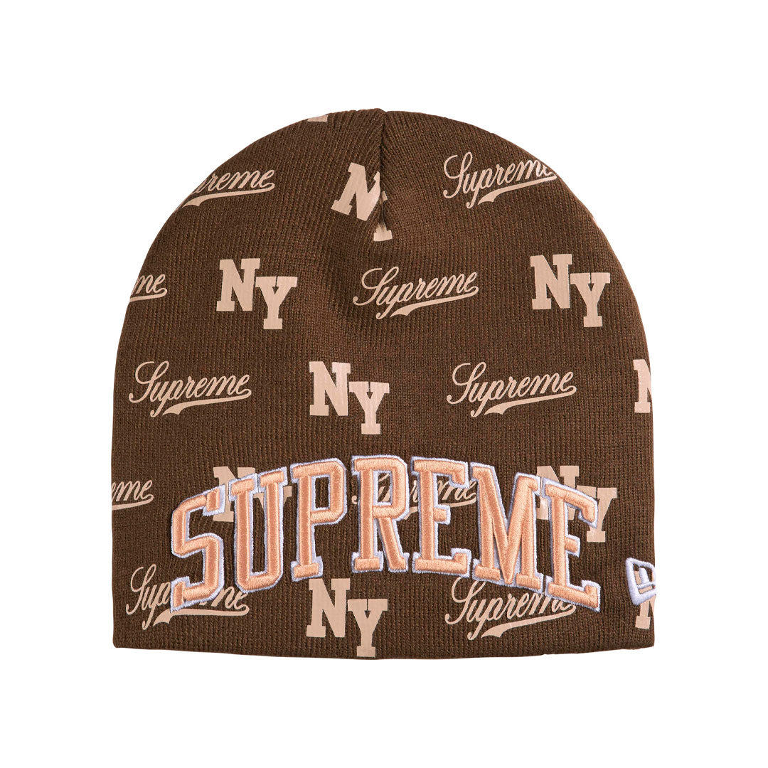 Gorro de lana Supreme x New Era Monogram Brown
