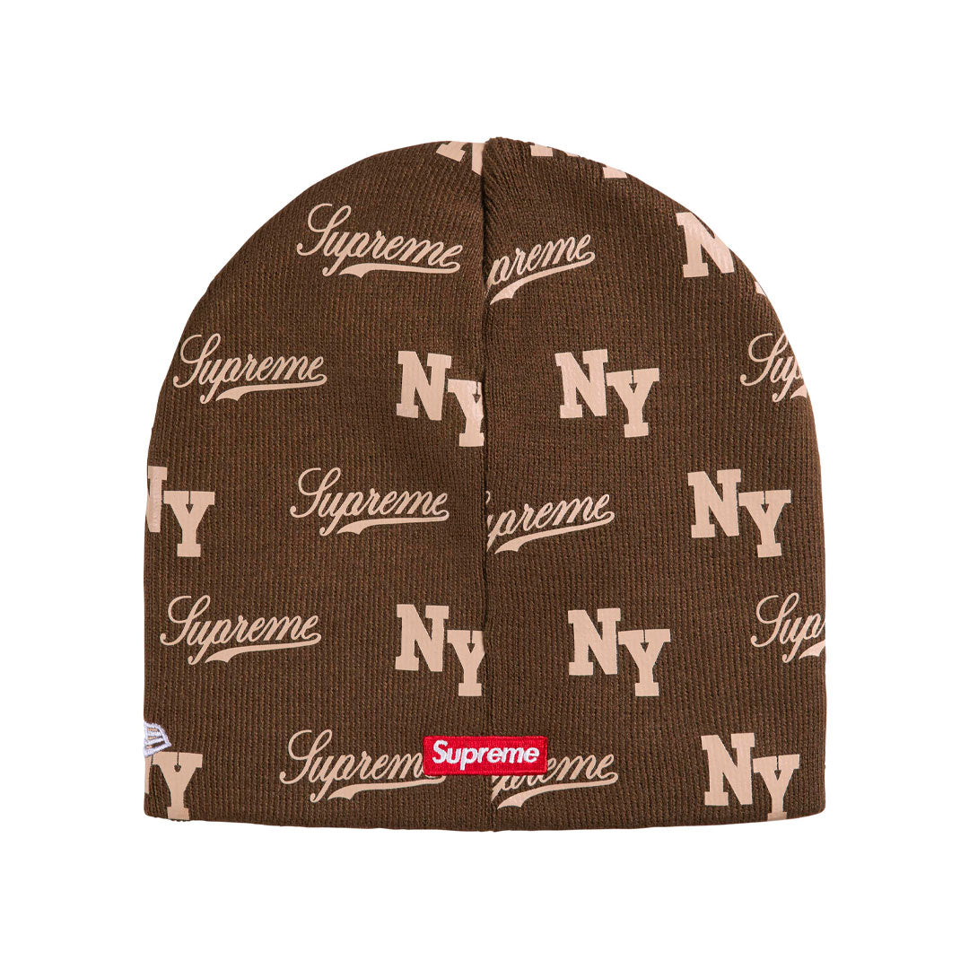 Gorro de lana Supreme x New Era Monogram Brown