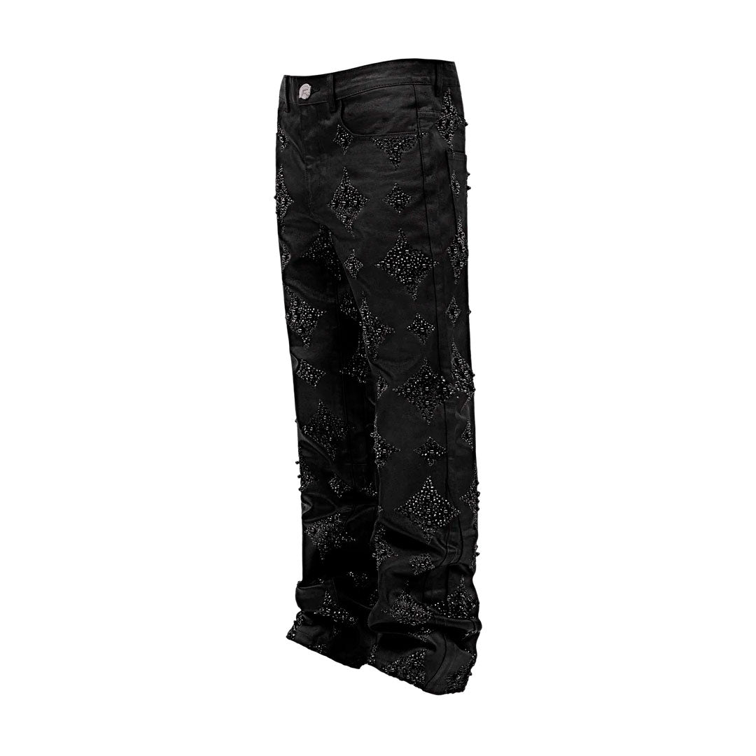 Pantalón Reputation Black Wax Embellish Denim