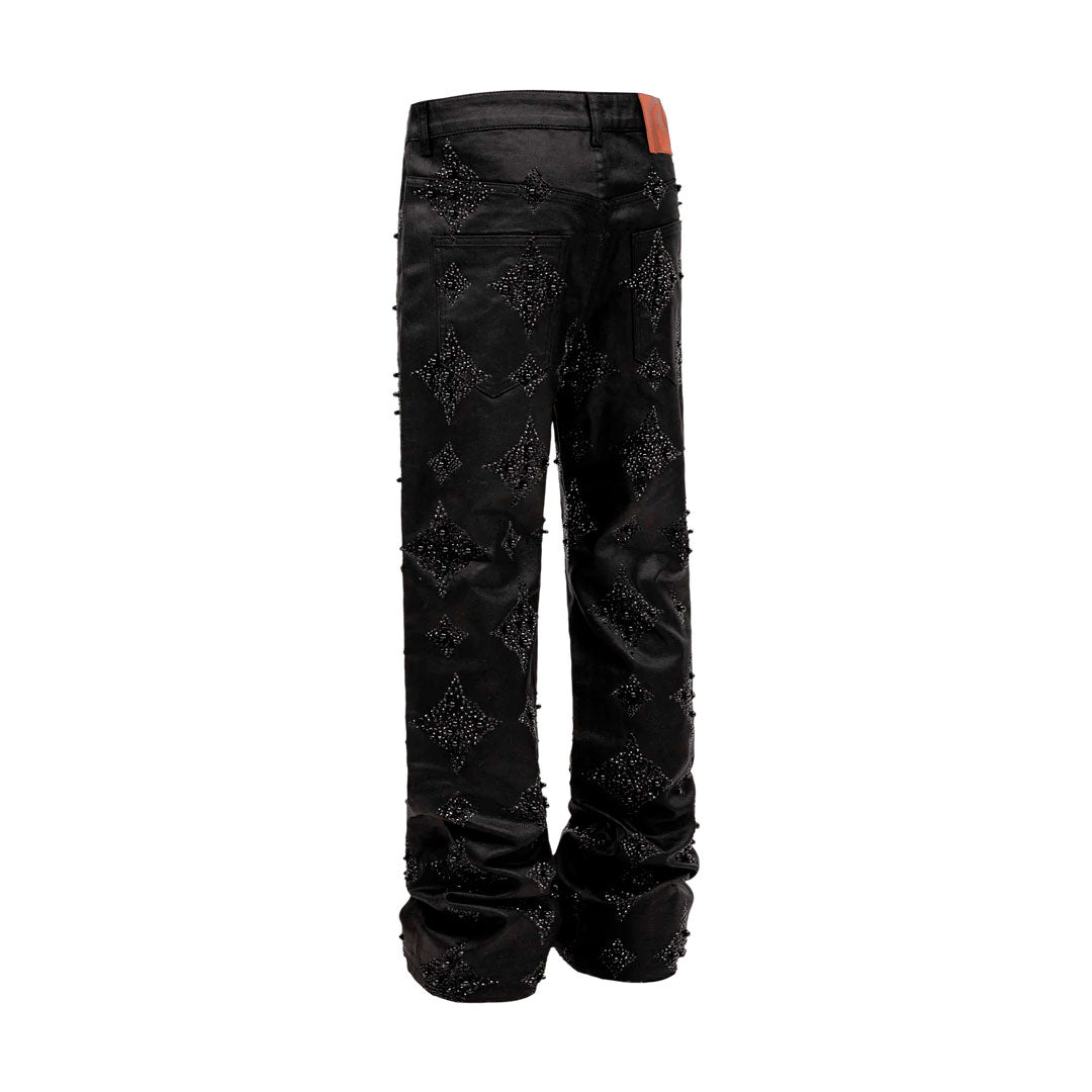 Pantalón Reputation Black Wax Embellish Denim