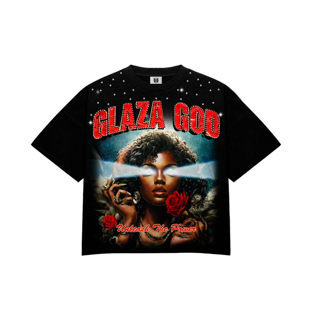 Camiseta Glaza God Flowers Black