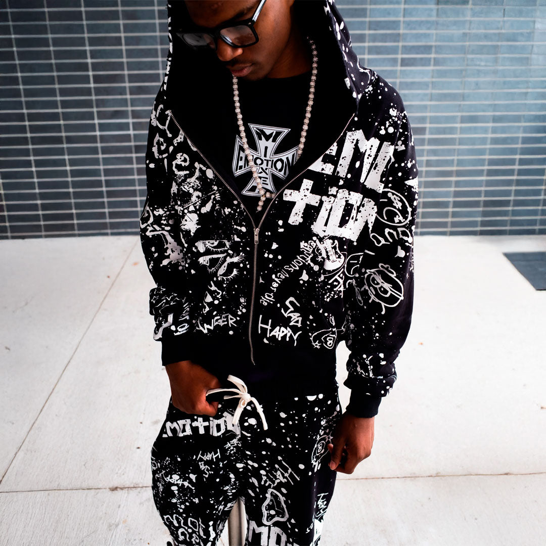 Campera Mixed Emotion Grafitti Black