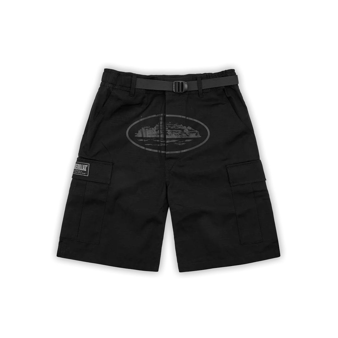 Short Corteiz Alcatraz Cargo Triple Black